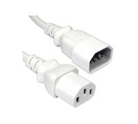 FDL 1M IEC MAINS EXT. CABLE - IEC C13 SKT. TO C14 PLUG - WHITE