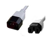 FDL 1M IEC MAINS EXT. CBL.- C14 PLUG TO C15 (HOT) SKT - WHITE
