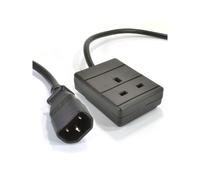 FDL 1M IEC PLUG (C14) TO SINGLE 13A TRAILING SOCKET - BLACK