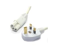 FDL 1M UK MANIS CABLE - UK PLUG TO C15 (HOT) SOCKET - WHITE
