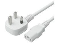 FDL 2M 13A UK MAINS PLUG TO IEC C13 SOCKET - 1.0mm / 10A / WHITE