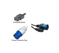 FDL 2M 16 AMP COMMANDO PLUG TO IEC C19 SOCKET POWER CABLE