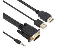 FDL 2M HDMI TO VGA & 3.5mm AUDIO ADAPTOR CABLE - M-M