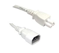 FDL 2M IEC ADAPTOR CBL - C14 PLUG TO C5 (CLOVER LEAF) SKT - WHIT
