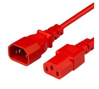 FDL 2M IEC MAINS EXT. CABLE - IEC C13 SKT. TO C14 PLUG - RED