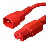 FDL 2M IEC MAINS EXT. CBL.- IEC C14 PLUG TO C15 (HOT) SKT - RED