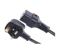 FDL 2M UK MAINS PLUG TO IEC C19 SOCKET POWER CABLE - LOCKABLE