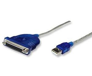 FDL 2M USB - PARALLEL PRINTER PORT CABLE (DB25F) **Converts a USB port to a Parallel Port (DB25 Female), Windows compatible, Plug and Play, hot swappable, up to 1.2 Mbps (ECP Mode), Bus powered, USB Type A male to Parallel 25-pin male Length - 1.8m** 1058-120