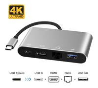 FDL 4 IN 1 USB-C TO HDMI / RJ45 / USB-A 3.0 & USB-C PD