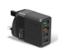 FDL 4 PORT USB 2x A 2 x C MAINS CHARGER WITH QC3/PD 36W - BLACK