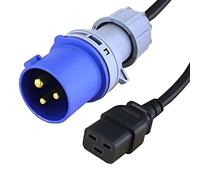 FDL 5M 16 AMP COMMANDO PLUG TO IEC C19 SOCKET POWER CABLE