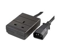 FDL IEC PLUG (C14) TO SINGLE 13A TRAILING SOCKET - 0.5M BLACK