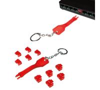 FDL RJ45 PORT BLOCKERS WITH KEY - RED (10 PACK)