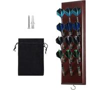 FDLS Darts Caddy Wall Mounted Darts Holder/Stand/with Metal Hook, Accessory Storage Bag, Displays 12 Set of Steel/Soft Tip Darts
