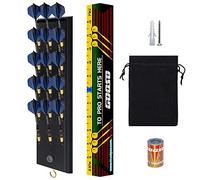 FDLS Wall Mounted Darts Holder Displaying 15pcs Steel Tip or Soft Tip Darts | Dart Caddy for Wall with Metal Hook, Come with Darts Throw Line Marker, Accessory Bag, and Darts Sharpener