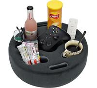 FDMGEL Couch Cup Holder Pillow - Sofa Drink Holder Tray | Bed Buddy for Snacks, Beverage, Remote | Couch Caddy Storage for Bed, Car Back Seat Organizer, RV, Living Room, Boat, Bedroom(Grey)