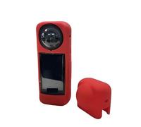 FDMOZRE For Silicone Cover for Insta360 X4 for Panoramic Action Camera Body Case Lens Guards Cap For Insta for 360 X 4 for Anti-scratch(RED COLOR)