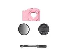 FDMOZRE For Street Grip Photo for Handle Holder For DJI for OSMO for Action 5Pro/4/3 Camera Hand Held Photography for Artifact Lens Cap UV Filters(For A5 Pink)