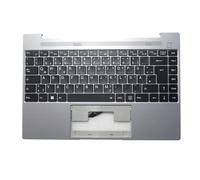 FDMOZRE Laptop PalmRest&GR/FR keyboard For MEDION for AKOYA E14308 MD64030 Gray Top Case With Backlit Black German Keyboard(German GR)