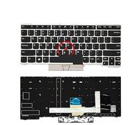FDMOZRE SP/US/RU Keyboard for Lenovo E480 T480S E490 L380 L390 T490 01YN300 01YN314 01YN354 01YN394 01YN434 01YP254 01YP294(US Silver S2 2018)