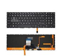 FDMOZRE US RGB Backlit For HP for OMEN 15-DH 15-DC TPN-Q211 C143 15-DC0024 15 DC1058WM DC1018ca DC1008ca Laptop Keyboard Colorful Backlight(US White Word)