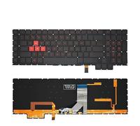 FDMOZRE US Russian Laptop Keyboard For HP for Omen 17-an013tx an014tx AN000/031TX/016NG/053NR/001CA/008CA/010C With Backlight TPN-Q195(US Red Backlight)