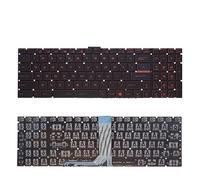 FDMOZRE US Russian Laptop Keyboard With Backlight For Msi GE62VR GP62 GT72 GS60 GP72 PE60 PE70 WS70 GS70 PX60 CX72 WS60 CR72 GL62M 7RD(US Red No Backlit)