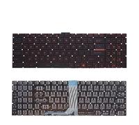 FDMOZRE US Russian Laptop Keyboard With Backlight For Msi GS60 GT72 GE62 GL62 GL72 CX62 WS70 GS70 GV62 MS-16J5 MS-1796 MS-1799 MS-16J9(US Red No Backlit)
