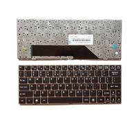 FDMOZRE US UI Russian Arab Laptop Keyboard For MSI for Wind U135 U135dx U160 U160dx U180 White Frame Notebook PC(US Gold)