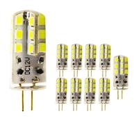FDOIUTU 10-Pack 3W G4 LED Bulbs, 24 pcs SMD 2835 lamp Beads - DC 12V, Super Bright and Energy-Saving, 360° Light, Suitable for Kitchen Under Cabinet and Walk-in Closet Lighting (Cold White Light)