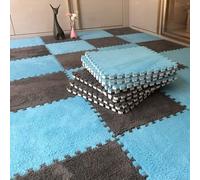 FDOSIJFOS Fluffy Patchwork Carpet Home Shaggy Puzzle Floor Mat,Sound Insulation,Can Be Cropped,protect Floor,10 Pieces .(Style K)