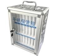 FDOSIJFOS Mobile phone safe, Multi-slot mobile phone safe Portable and wall-mountable Aluminium lockable does not damage the suitable for many occasions(24-bit)