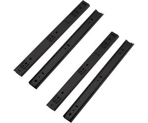 FDQAMLKX 2 Pairs 250mm Heavy Duty Drawer Slides 27mm Roller Runners Full Extension Guide Rails for Smooth Sliding Black Ideal for Cabinets & Fur