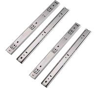 FDQAMLKX 2 Pairs Heavy Duty 27mm x 400mm Drawer Slides Full Extension Guide Rails Smooth Glide Silver Drawer Runners for Kitchen & Fur