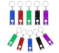 FDRJKN 10 Pcs Mini Torch Keyring, Torch Keyring, Ultra Bright Led Pocket Torch with Key Ring, Flat Small EDC Lights for Outdoor Camping, Dog Walking, Emergency Lighting, Portable Flashlights