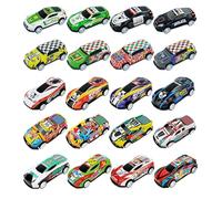 FDRJKN 20 PCS Pull Back Die Cast Metal Toy Cars With Roadblock for Kids - Small Car Toys With Matchbox-Style Design