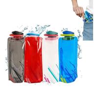 FDRJKN 4 Pcs Foldable Water Bottle Flexible Foldable Reusable BPA Free Water Bottles For Outdoor Sports Hiking Biking Travel Adventure Leak Proof Water Carrier 700ml (Blue, White, Red, Black)