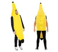 FDRJKN Banana Costume, Yellow Jumpsuit Size 150-175CM, Unisex Adults, One Size, Multiple Occasions, Premium Non-Woven Fabric, Unique Appearance, Pull On Closure