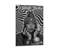 FDRPMHC Erykah Badu Black 、 Canvas Wall Art Decor Living Room Modern Family Bedroom 20x30inch(50x75cm) Frame-style