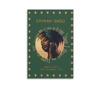 FDRPMHC Erykah Badu Black Canvas Wall Art Decor Living Room Modern Family Bedroom 24x36inch(60x90cm) Unframe-style