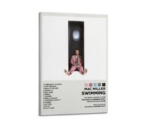 FDRPMHC Mac Miller Posters Swimming Canvas Wall Art Decor Living Room Modern Family Bedroom 12x18inch(30x45cm) Frame-style