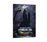 FDRPMHC Murder Poster Drones Anime Canvas Wall Art Decor Living Room Modern Family Bedroom 08x12inch(20x30cm) Frame-style