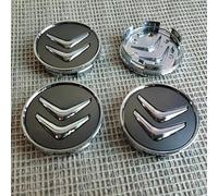 FDRYUYT Set of Auto Hub Caps for Citroen 60mm, ABS Aluminium Wheel Centre Hub Cover with Logo