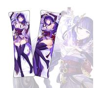 FDSAD Dakimakura Genshin Impact Raiden Ei Dakimakura Short Plush Fabric Double Sided Anime Body Pillow Cover, A1001