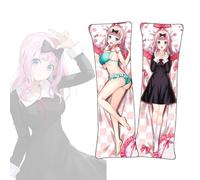 FDSAD Dakimakura Kaguya-sama: Love Is War Fujiwara Chika Anime Body Pillow Cover Dakimakura Short Plush Fabric Throw Pillowcase, A1001