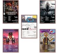 FDSFE Juice Wrld Album Cover Limited Edition Posters (Set of 5) Bedroom Decor Office Room Decor Gift Unframed 8x12inch(20x30cm)