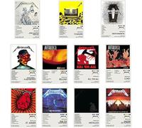 FDSFE Metallica Poster Album Cover Limited Edition Canvas Poster Wall Art Decor Print Picture Paintings for Living Room Bedroom Decoration (Set of 11) Unframed 8x12inch(20x30cm)