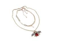 fdsmall 14K Gold Plated Boho Pendant Necklace Crystal Layered Animal Chain Jewelry for Women Gemstone Daily Necklaces (Gold)