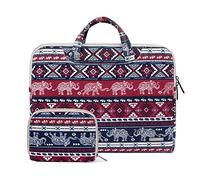 fdsmall 15.6 Inch Laptop Case, Canvas Computer Bag Case, Protective Notebook Case, Briefcase Cover, Carrying Case, Compatible with MacBook Air, MacBook Pro, Tablet PC, Ultrabook, Netbook(elephant red)