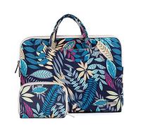 fdsmall 15.6 Inch Laptop Case - Canvas Computer Bag, Protective Notebook Briefcase Cover, Compatible with MacBook Air, MacBook Pro, Tablet PC, Ultrabook, Netbook (Blue Leaves)